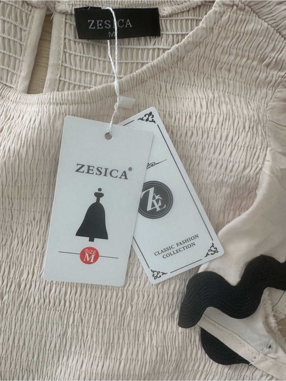 Cream Maxi Dress with Black Rickrack Trim - Elegant Occasion Wear - Picture 2 of 6